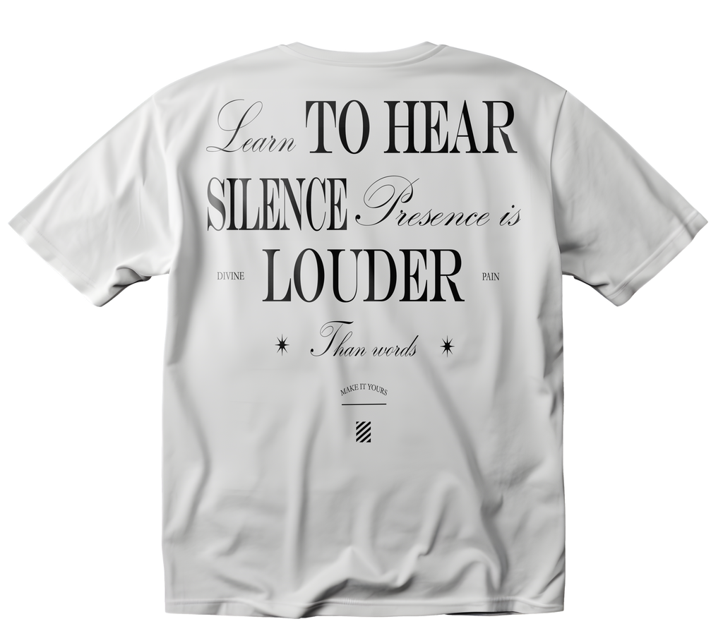 CAMISETA PESADA BLANCO "Learn To Hear Silence"
