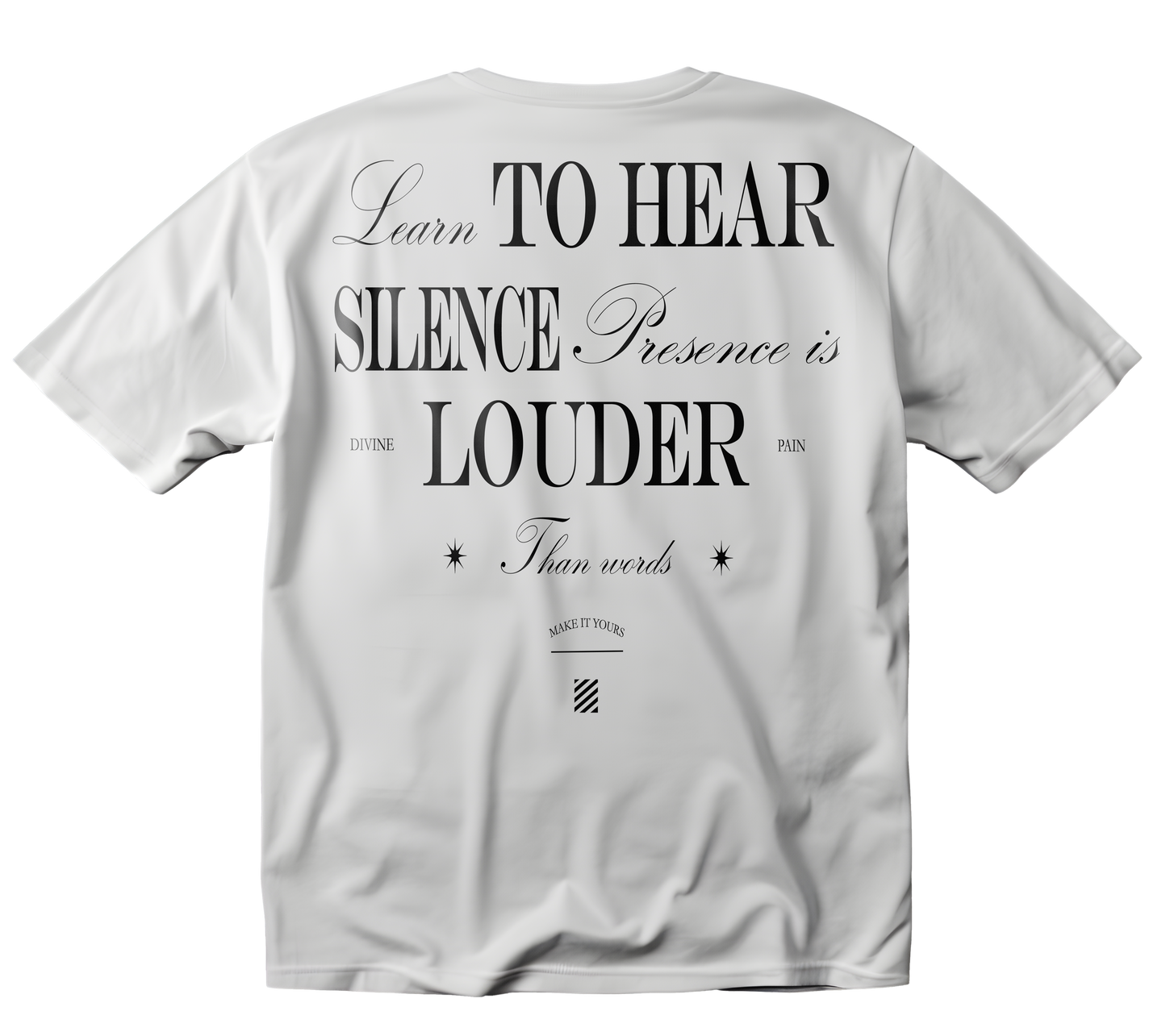 CAMISETA PESADA BLANCO "Learn To Hear Silence"
