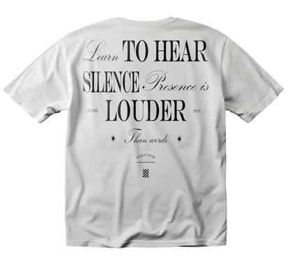 CAMISETA PESADA BLANCO "Learn To Hear Silence"