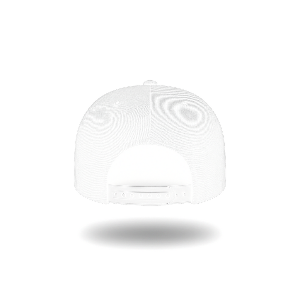 GORRA PLANA BLANCO BORDADO TIPOGRAFIA "DP"