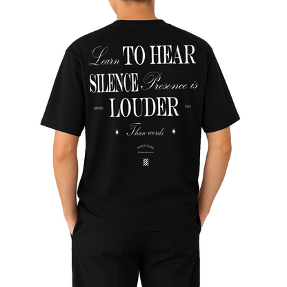 CAMISETA PESADA NEGRO "Learn To Hear Silence"