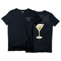 Camiseta Fresca De Lujo Blanco Azul “Martini — Summer Indulgence”