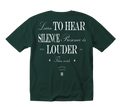 CAMISETA PESADA VERDE "Learn To Hear Silence"