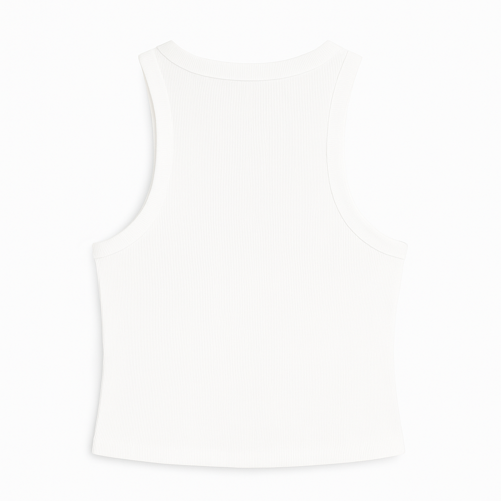 WHITE PANTHER RIB BLOUSE