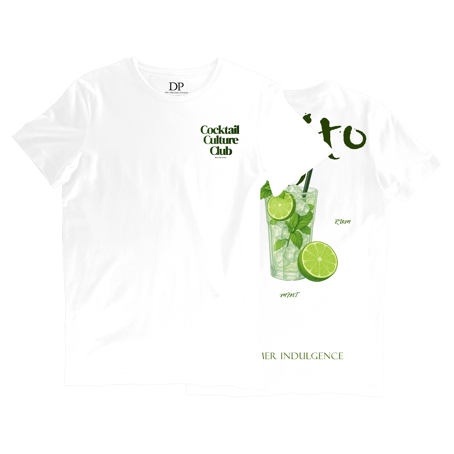 Camiseta Fresca De Lujo Blanco “Mojito — Summer Indulgence”
