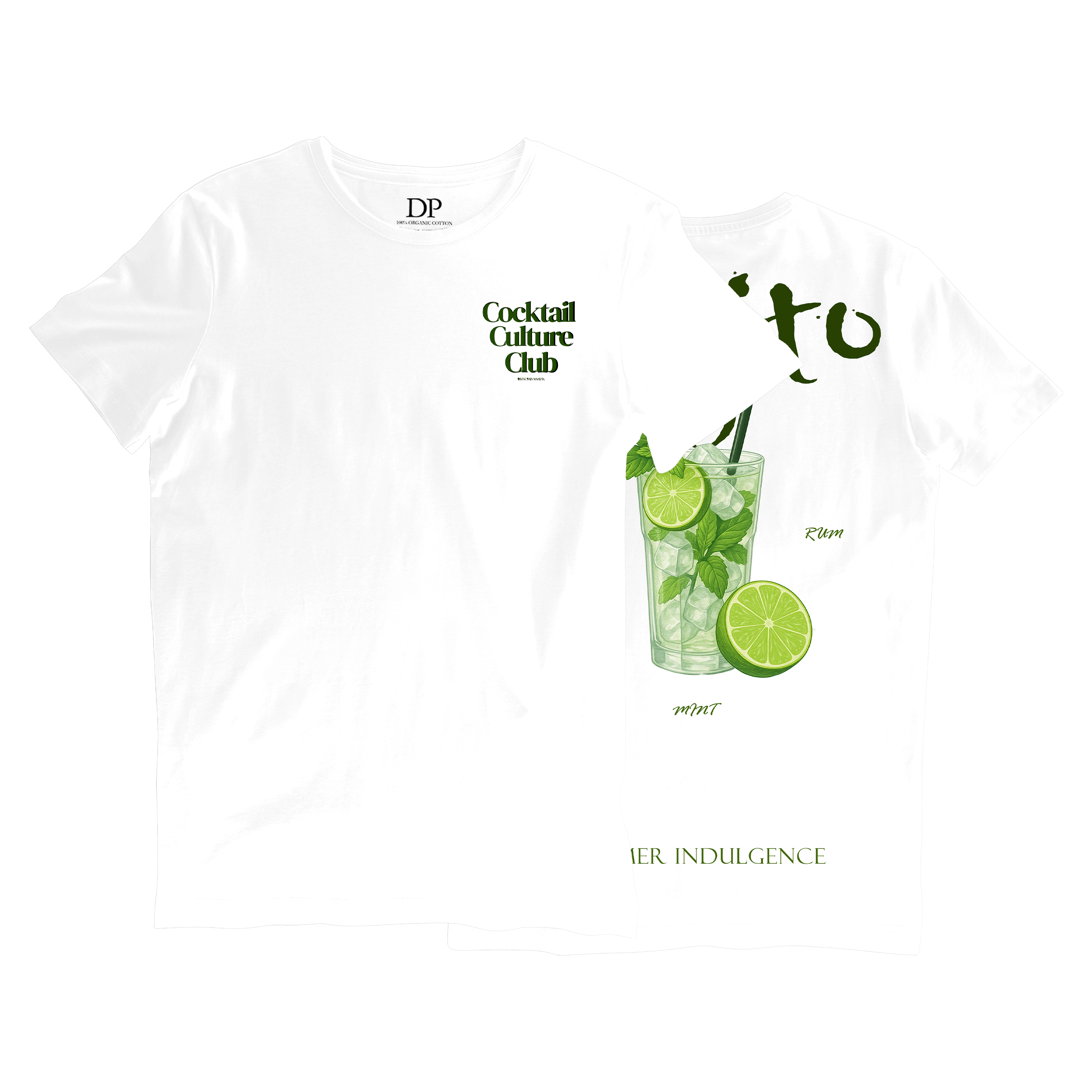 Camiseta Fresca De Lujo Blanco “Mojito — Summer Indulgence”