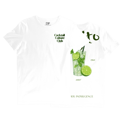 Camiseta Fresca De Lujo Blanco “Mojito — Summer Indulgence”
