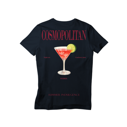 Camiseta Fresca De Lujo Azul Oscuro  “Cosmopolitan — Summer Indulgence”