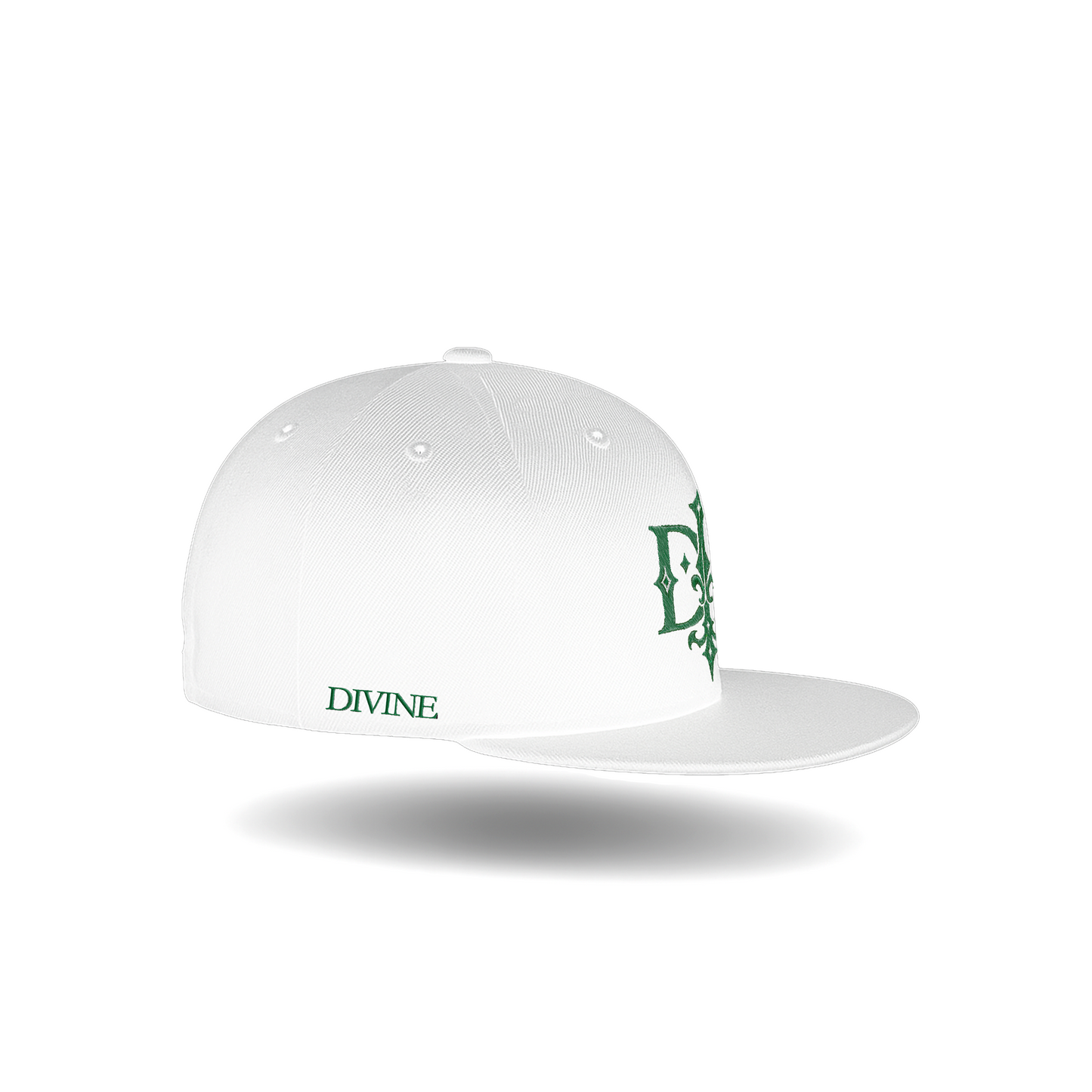GORRA PLANA BLANCO BORDADO TIPOGRAFIA "DP"