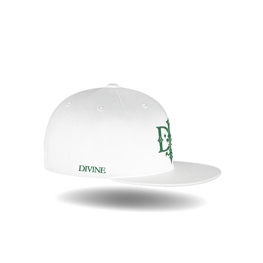 GORRA PLANA BLANCO BORDADO TIPOGRAFIA "DP"