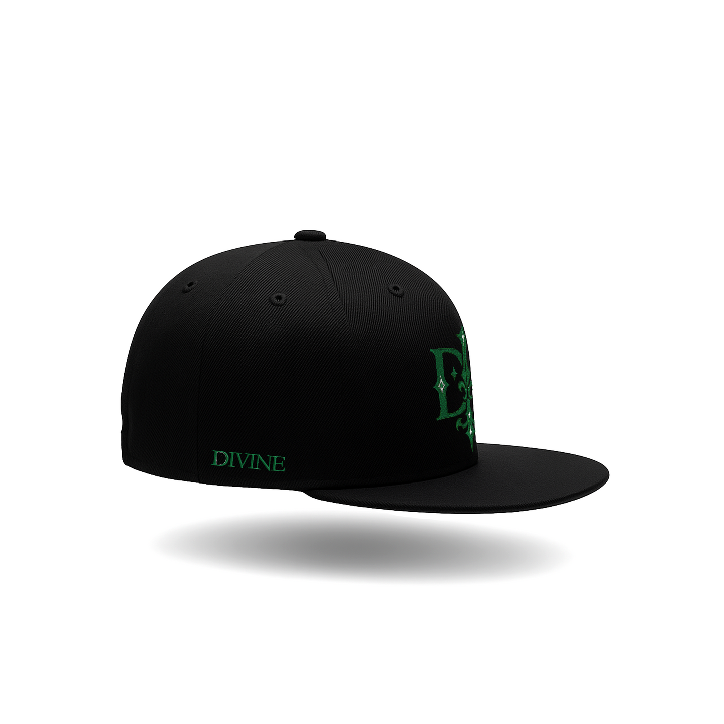 GORRA PLANA NEGRO BORDADO TIPOGRAFIA "DP"