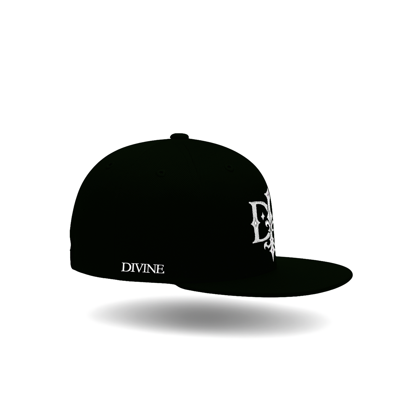 GORRA PLANA NEGRO BORDADO TIPOGRAFIA "DP"
