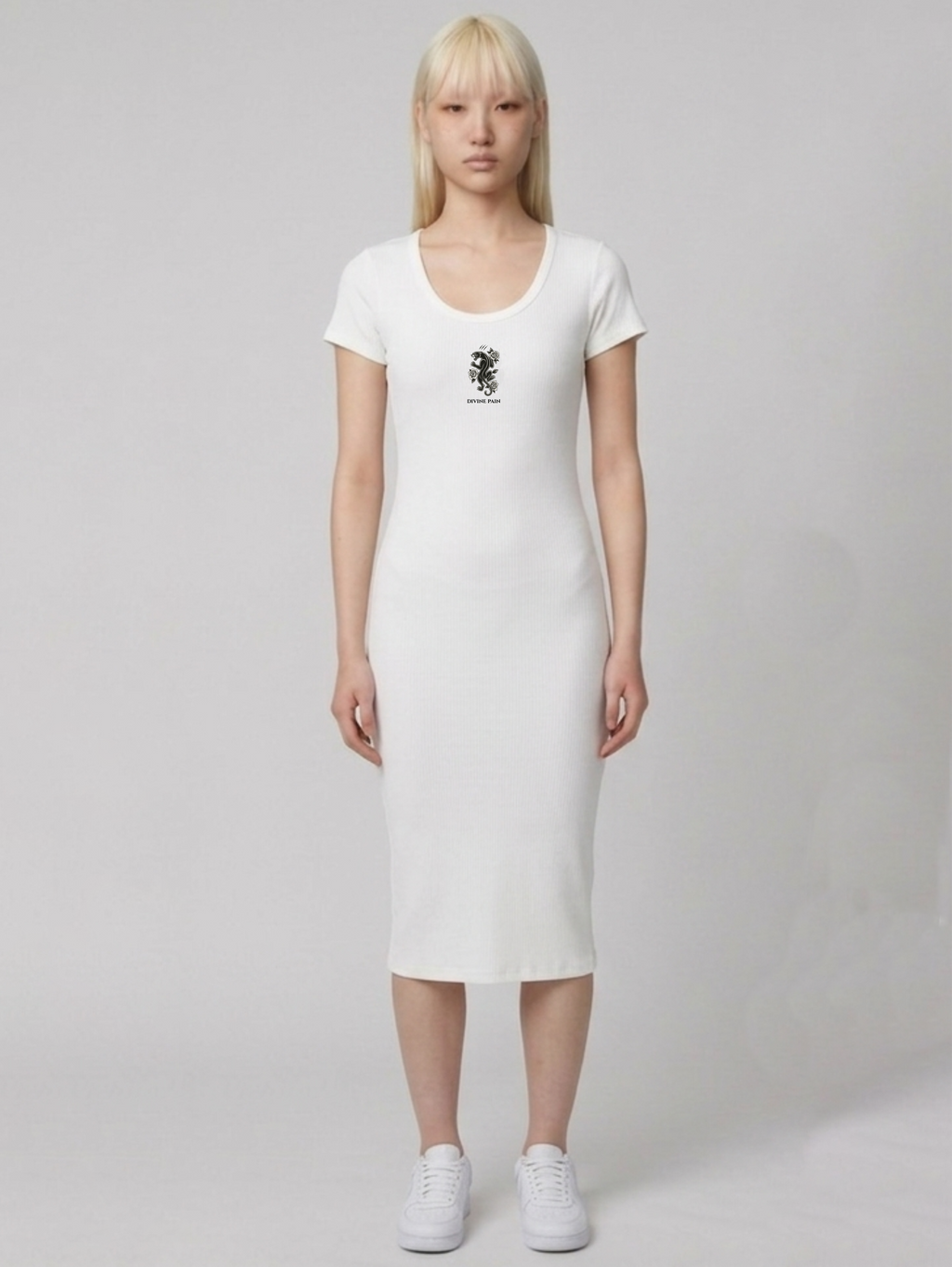 VESTIDO RIB BLANCO PANTERA