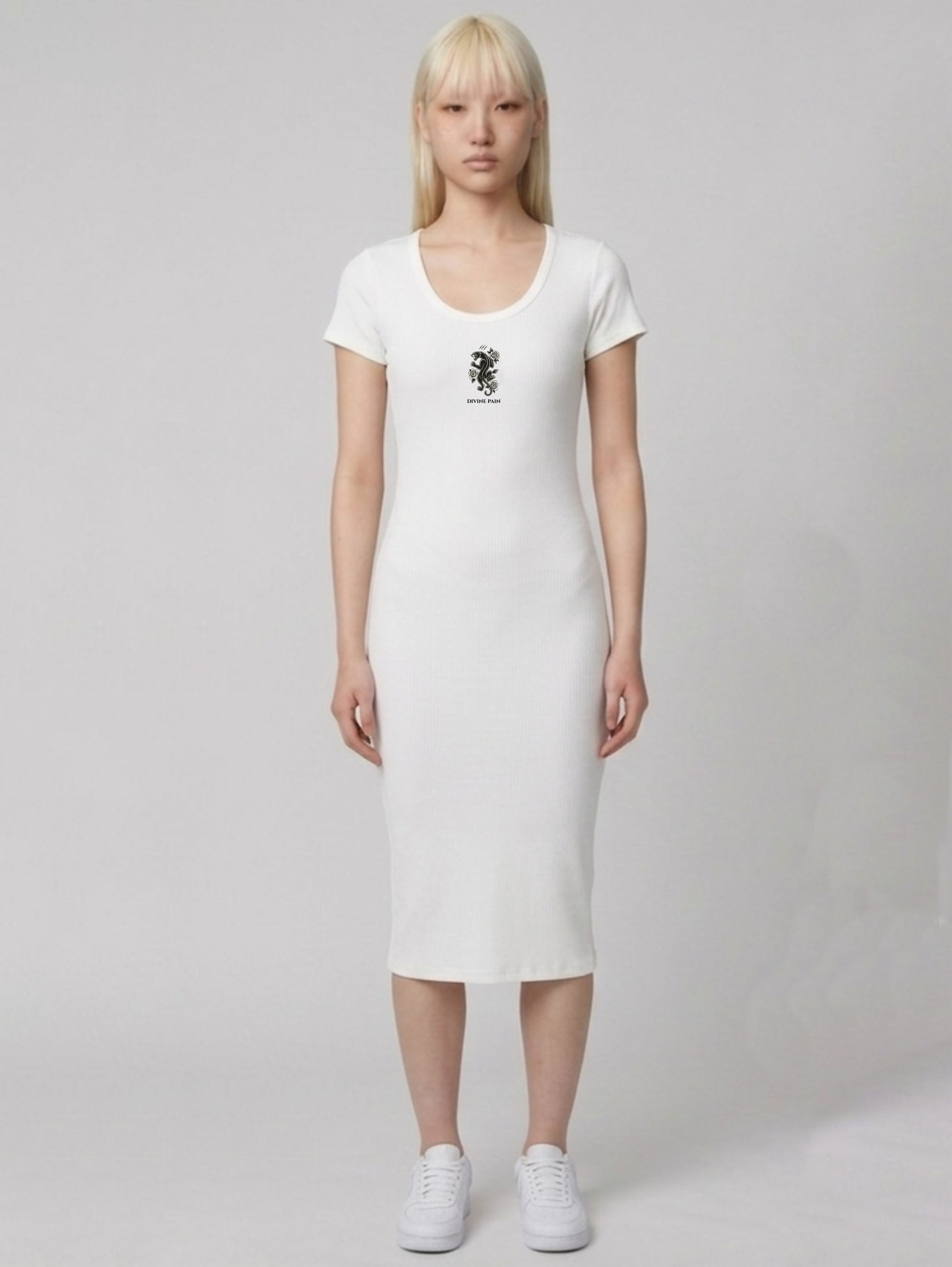 VESTIDO RIB BLANCO PANTERA
