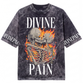CAMISETA ACIDWASH GRIS "Divine Kiss"