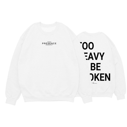 WHITE LUXURY HOODIE "Too Heavy To Be Broken"