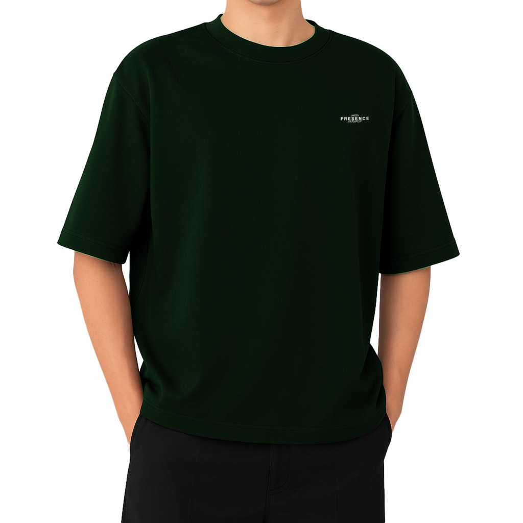 CAMISETA PESADA VERDE "Learn To Hear Silence"