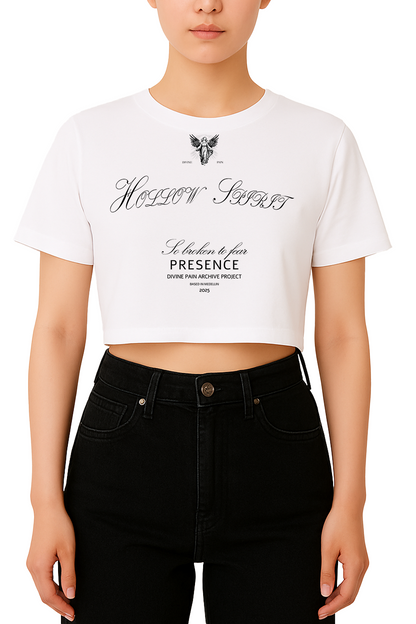 WHITE CROP-TOP "HOLLOW SPIRIT"