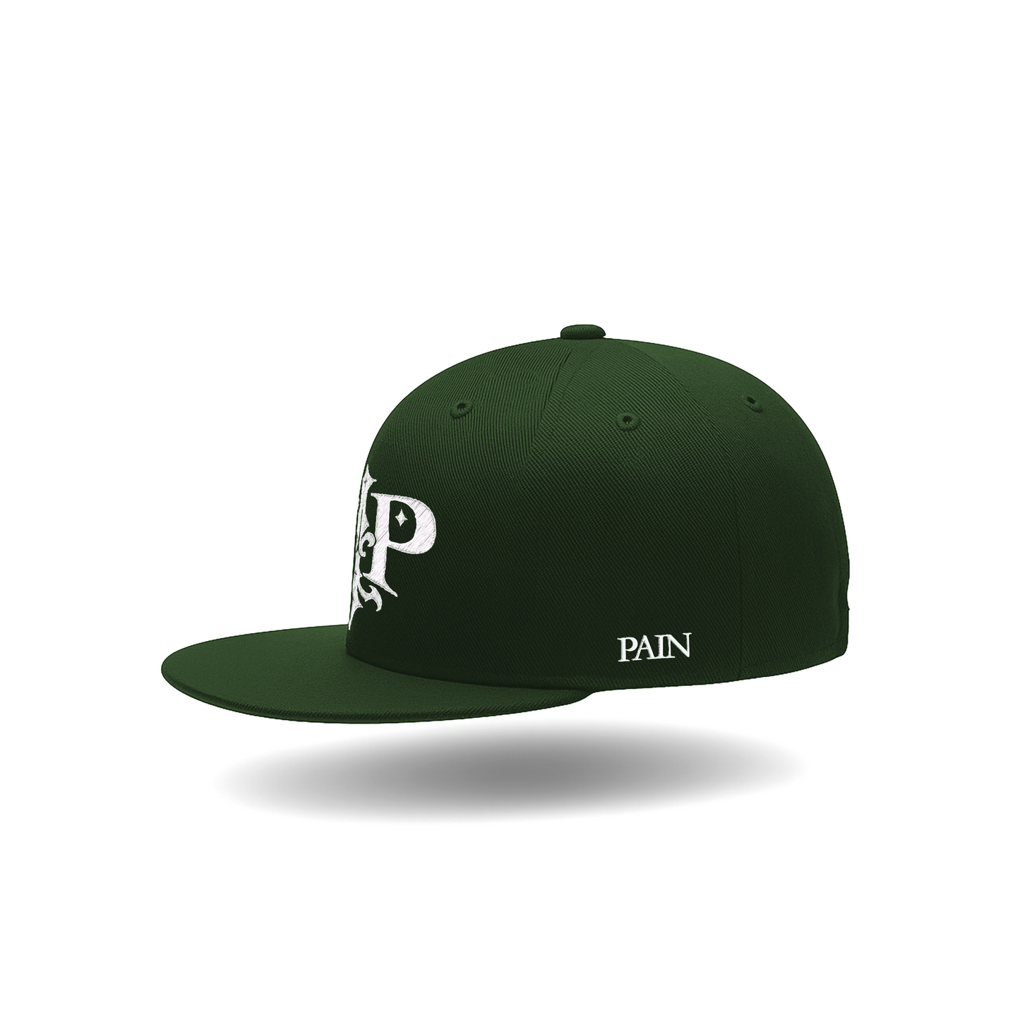 GORRA PLANA VERDE BORDADO TIPOGRAFIA "DP"