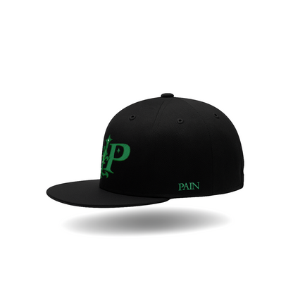 GORRA PLANA NEGRO BORDADO TIPOGRAFIA "DP"
