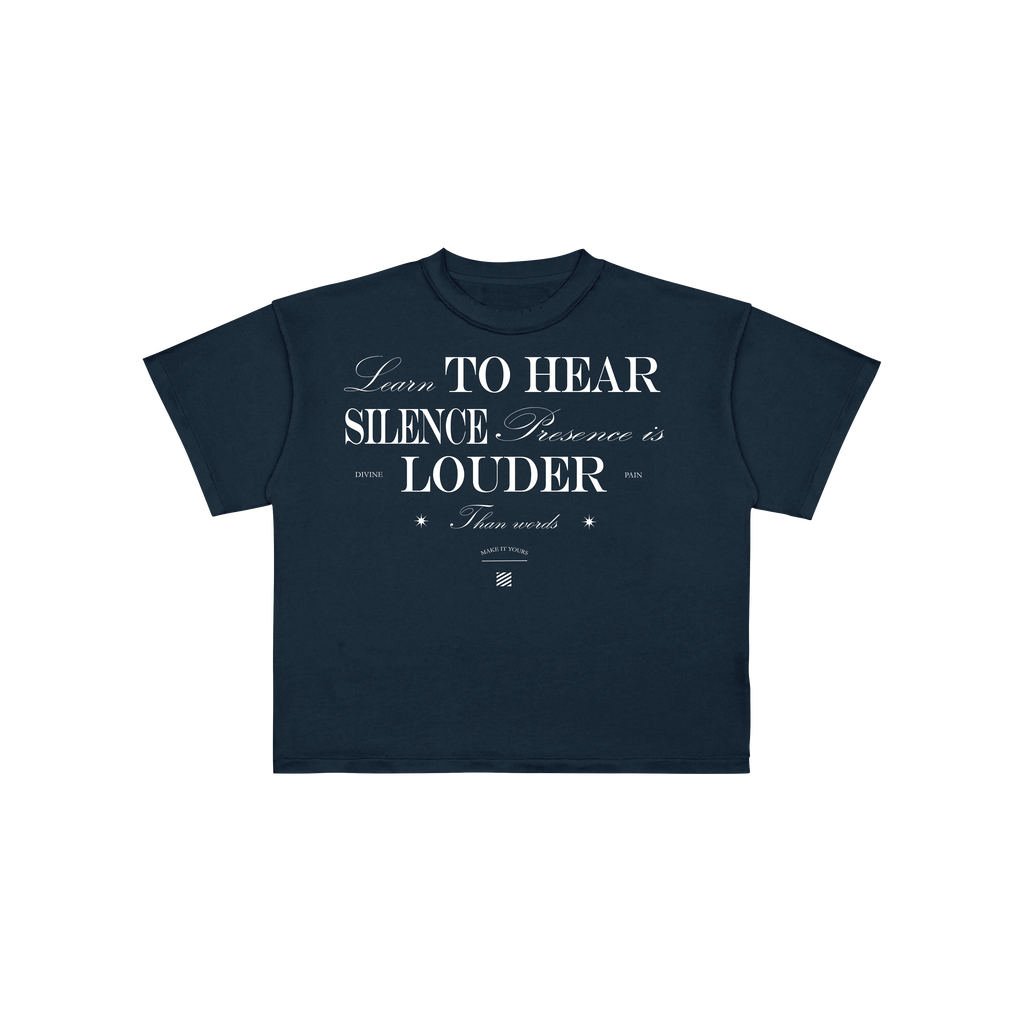 CROP-TOP AZUL "Learn To Hear Silence"