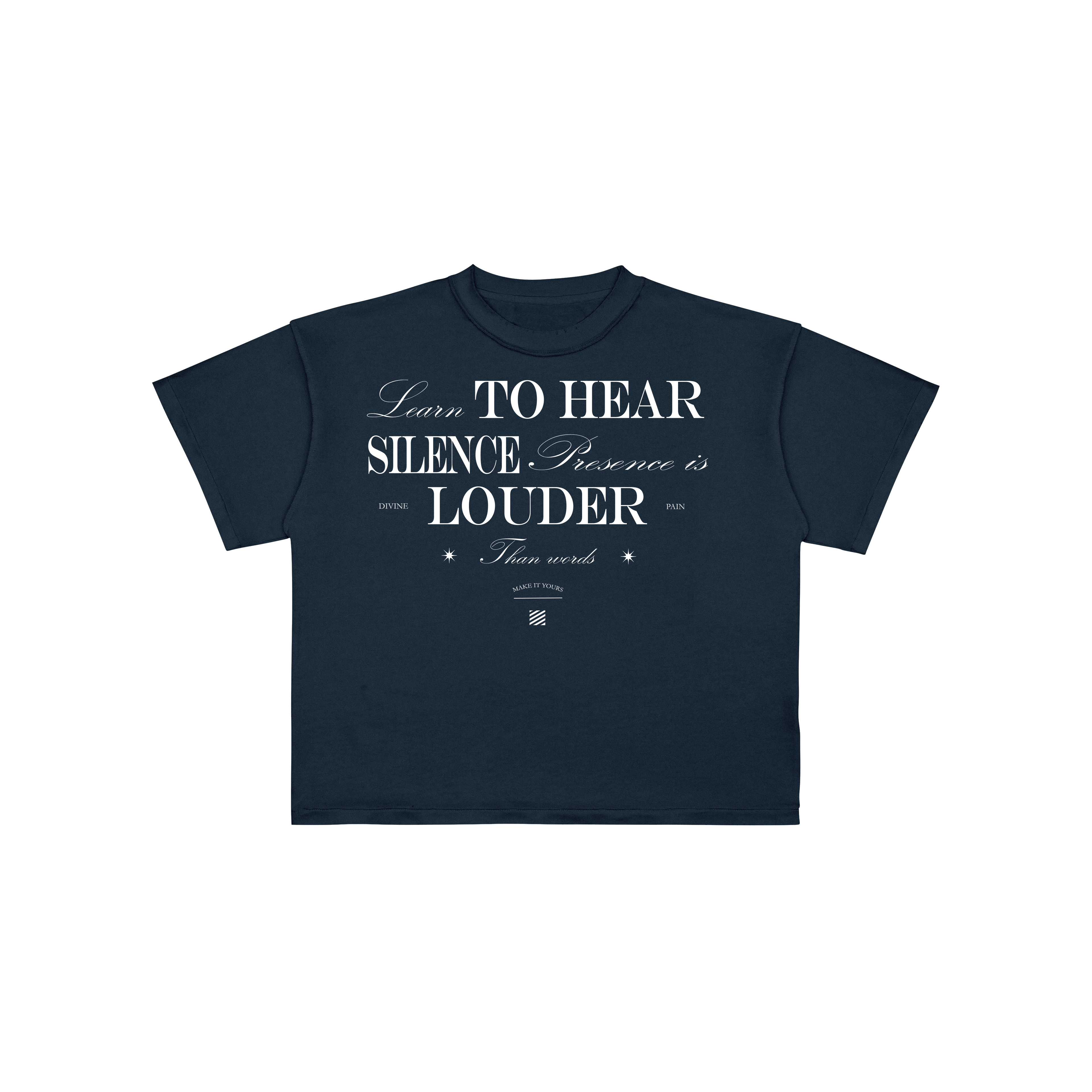 CROP-TOP AZUL "Learn To Hear Silence"
