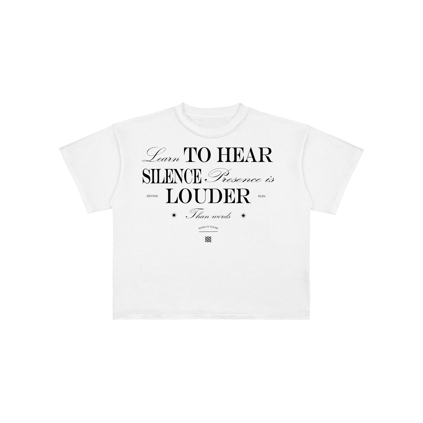 WHITE CROP-TOP "Learn To Hear Silence"