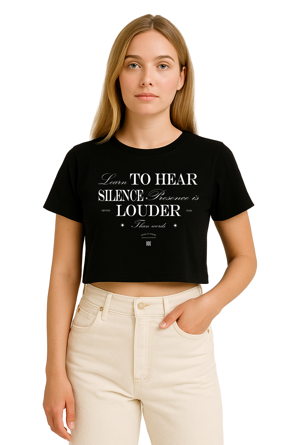 CROP-TOP NEGRO "Learn To Hear Silence"