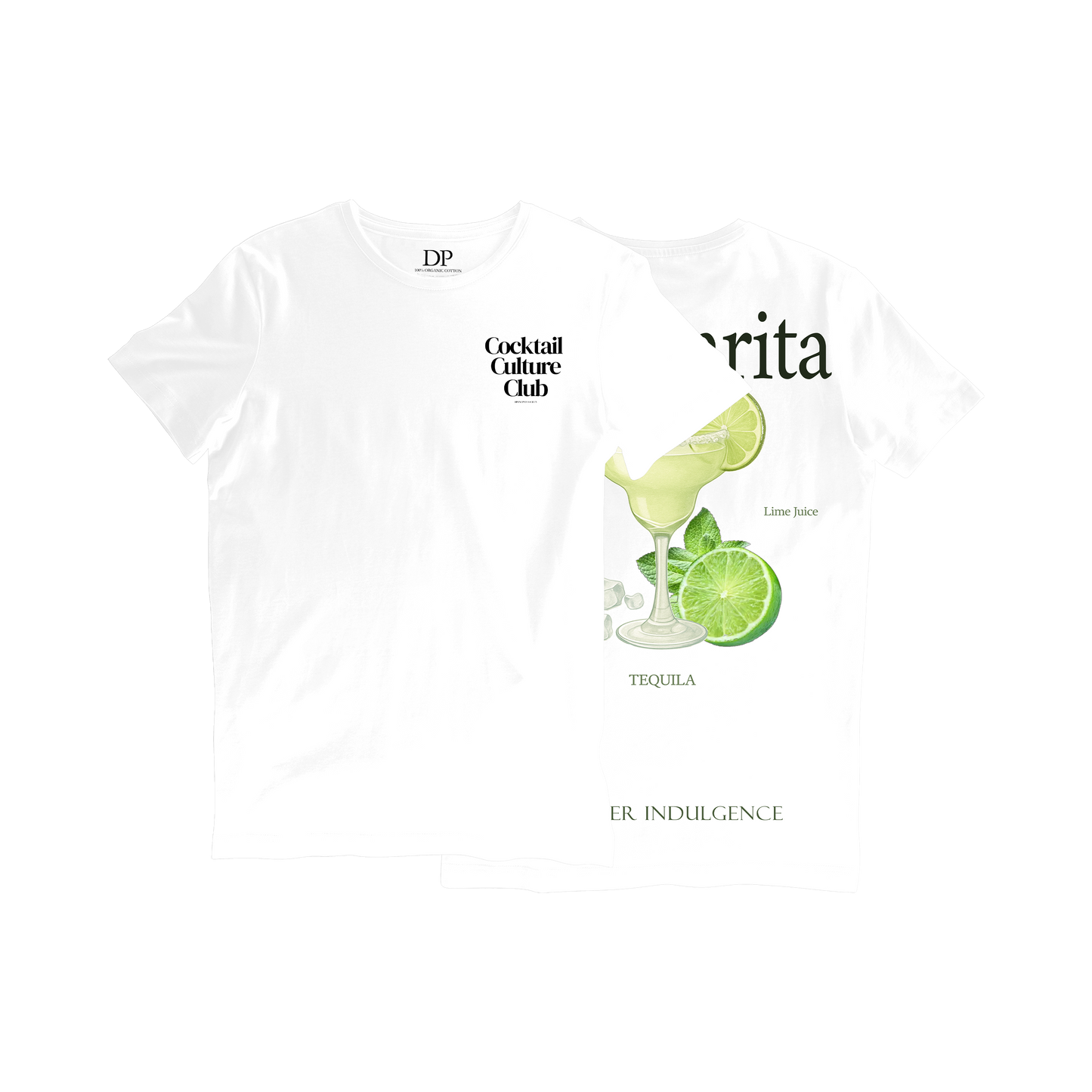 Camiseta Fresca De Lujo Blanco “Margarita — Summer Indulgence”