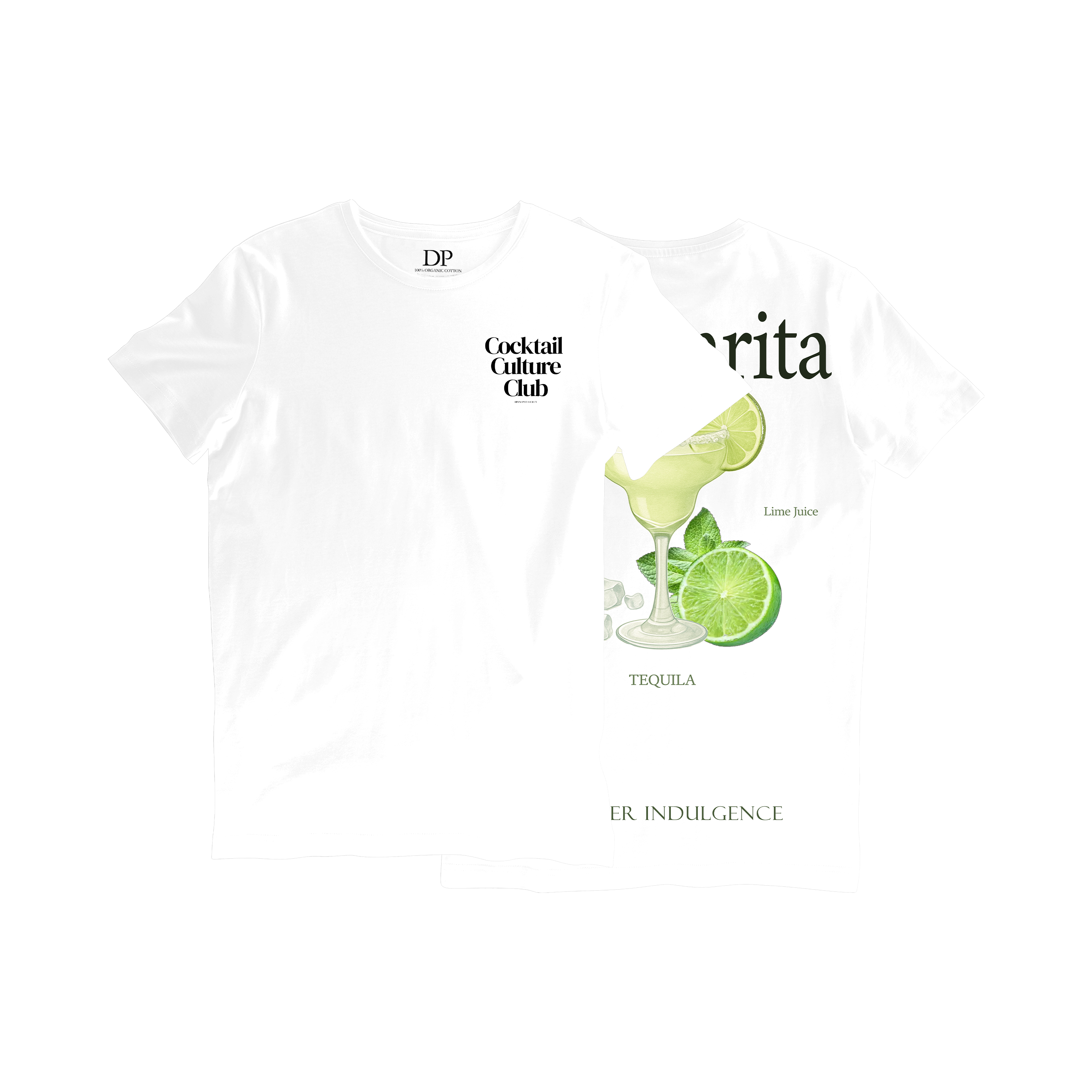 Camiseta Fresca De Lujo Blanco “Margarita — Summer Indulgence”