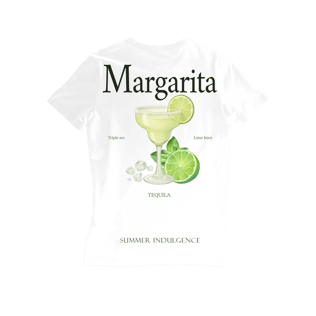 Camiseta Fresca De Lujo Blanco “Margarita — Summer Indulgence”