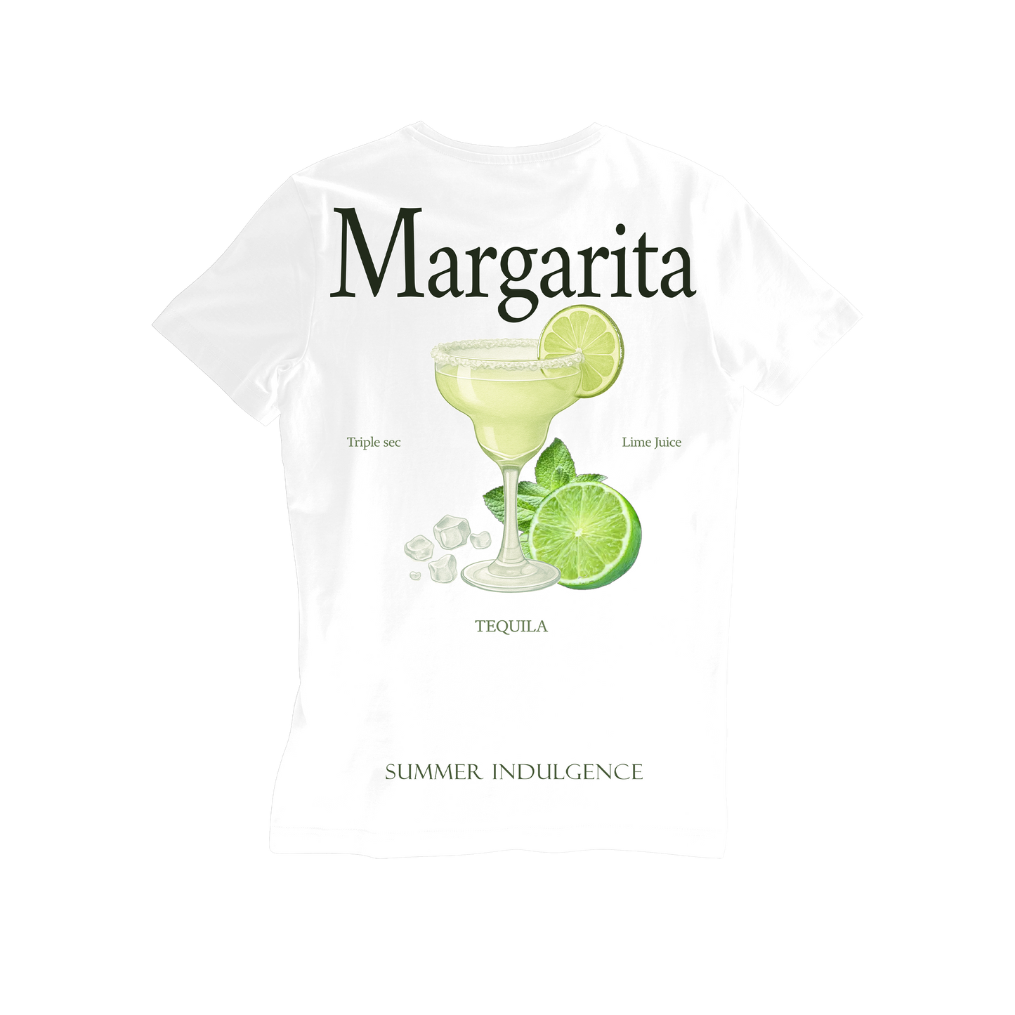 Camiseta Fresca De Lujo Blanco “Margarita — Summer Indulgence”