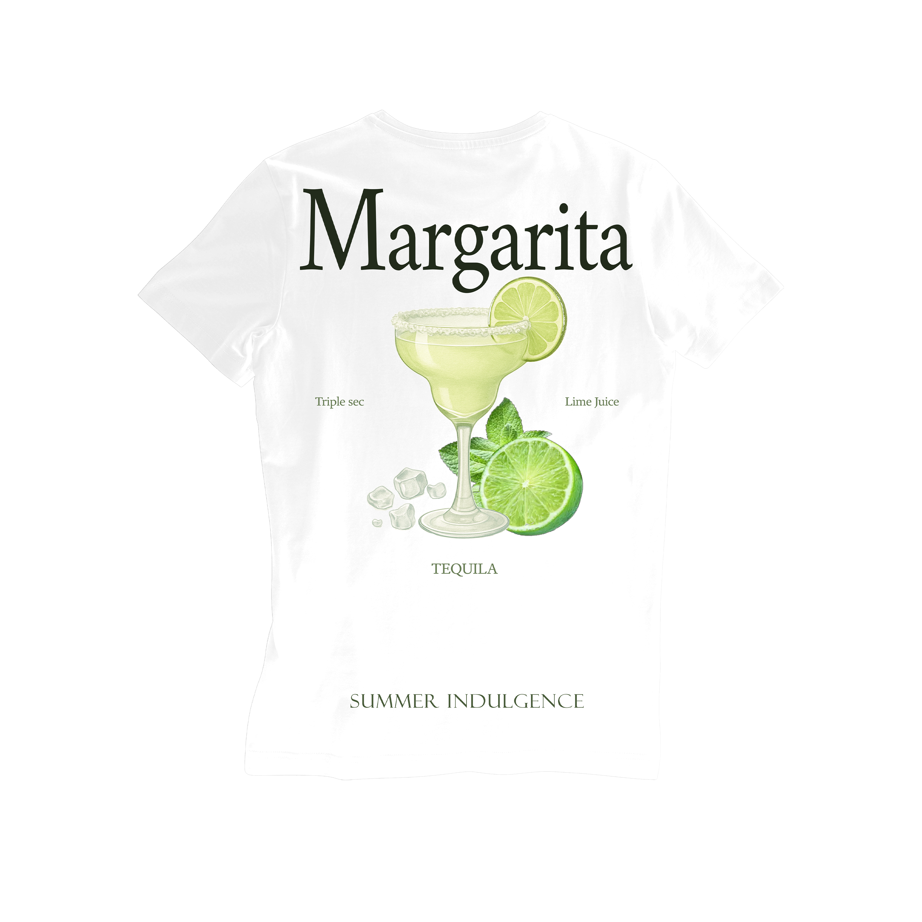 Camiseta Fresca De Lujo Blanco “Margarita — Summer Indulgence”