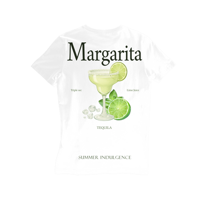 Camiseta Fresca De Lujo Blanco “Margarita — Summer Indulgence”