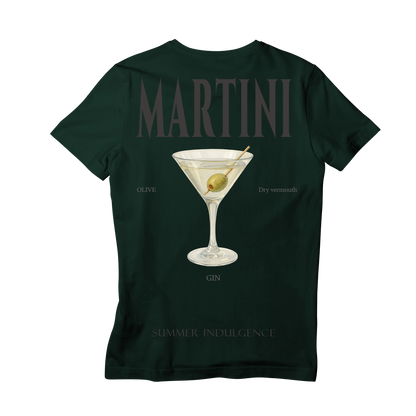 Camiseta Fresca De Lujo Verde Oscuro “Martini — Summer Indulgence”