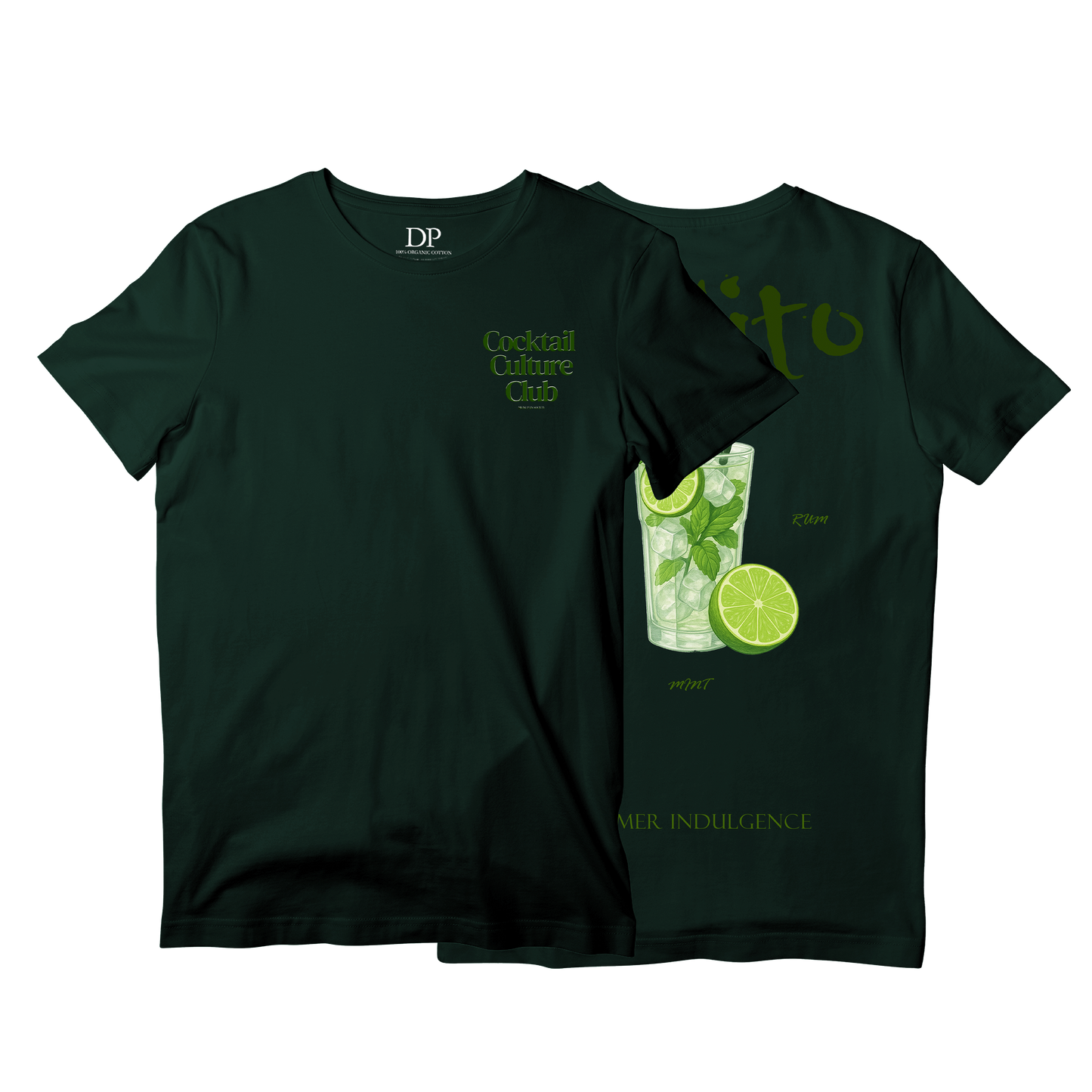 Camiseta Fresca De Lujo Verde Oscuro “Mojito — Summer Indulgence”