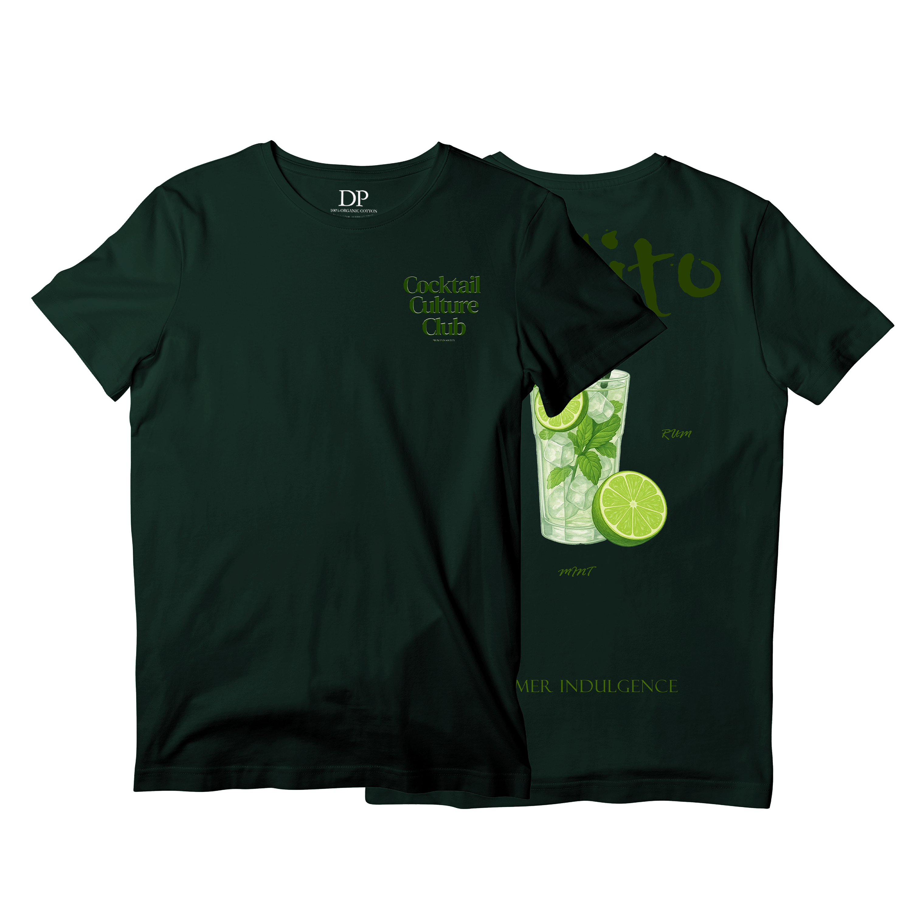 Camiseta Fresca De Lujo Verde Oscuro “Mojito — Summer Indulgence”