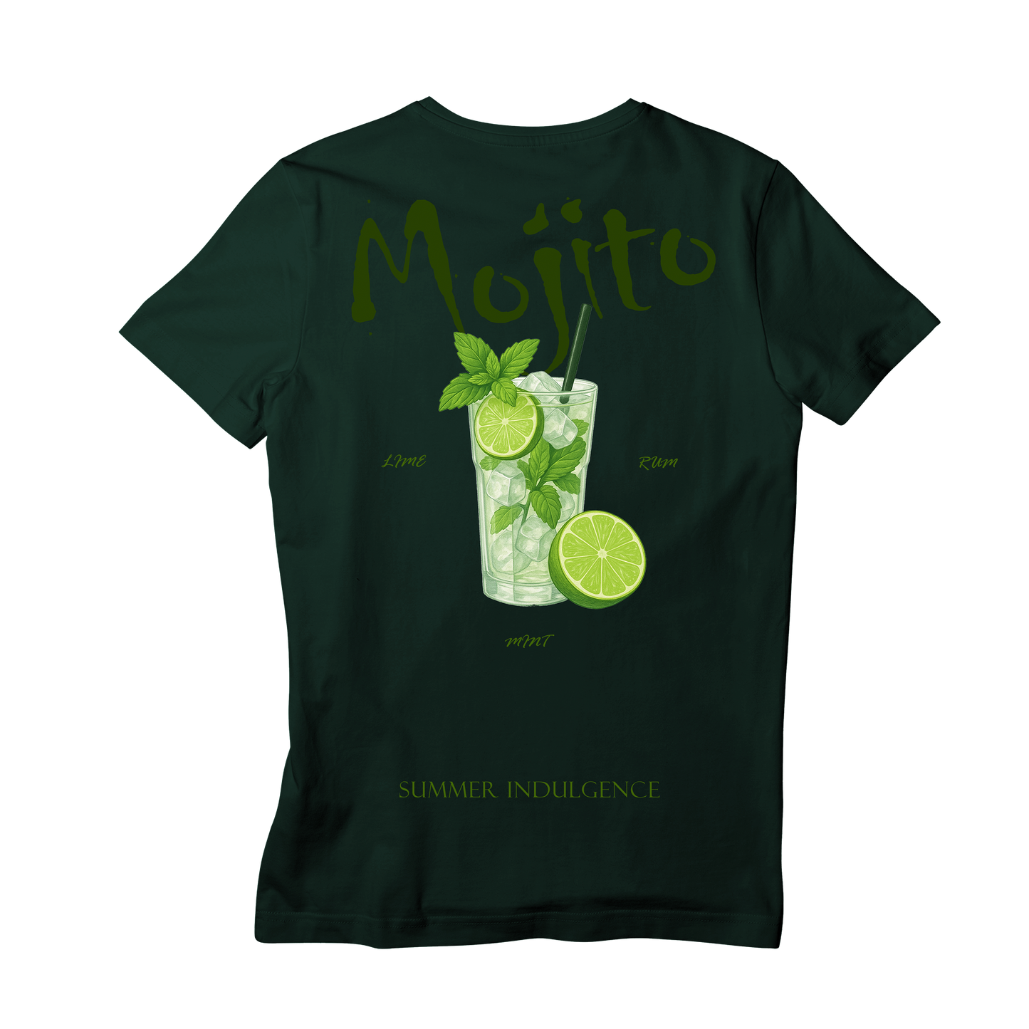 Camiseta Fresca De Lujo Verde Oscuro “Mojito — Summer Indulgence”