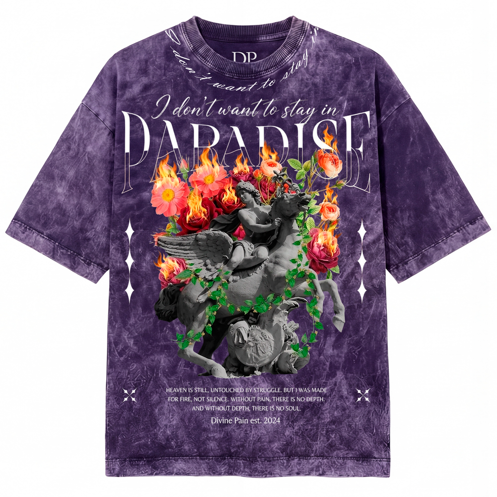 CAMISETA ACIDWASH PURPURA "Paradise"