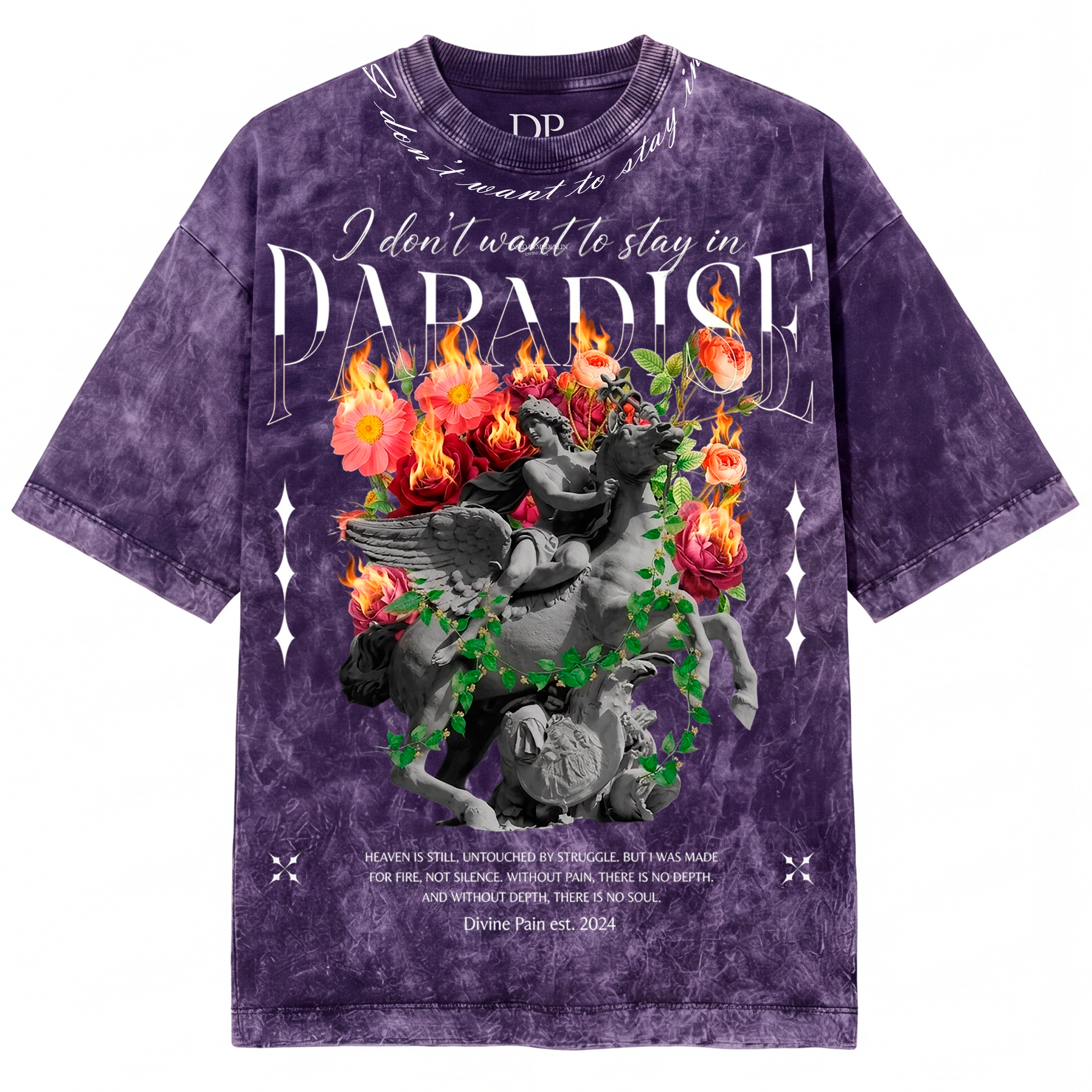 CAMISETA ACIDWASH PURPURA "Paradise"