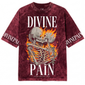 CAMISETA ACIDWASH ROJO "Divine Kiss"
