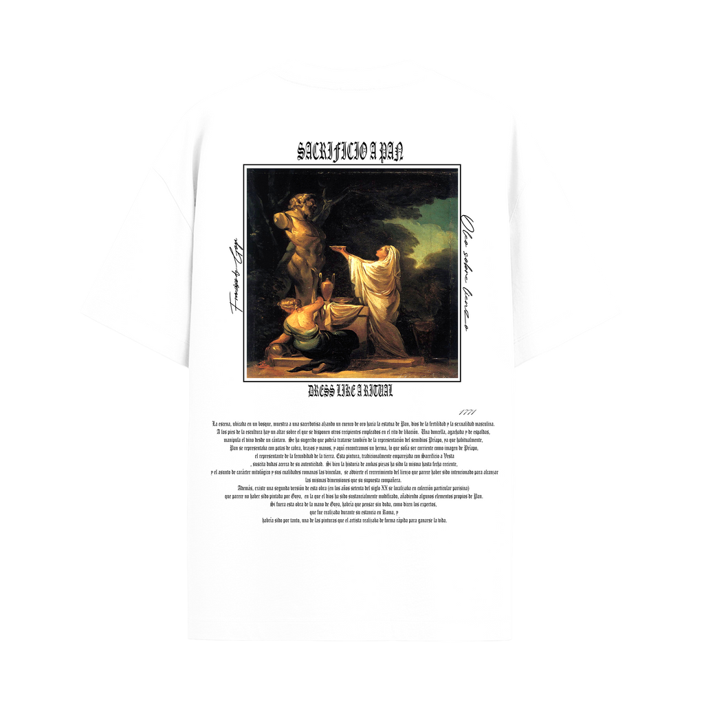 Camiseta Oversize Blanco "Sacrificio a Pan"