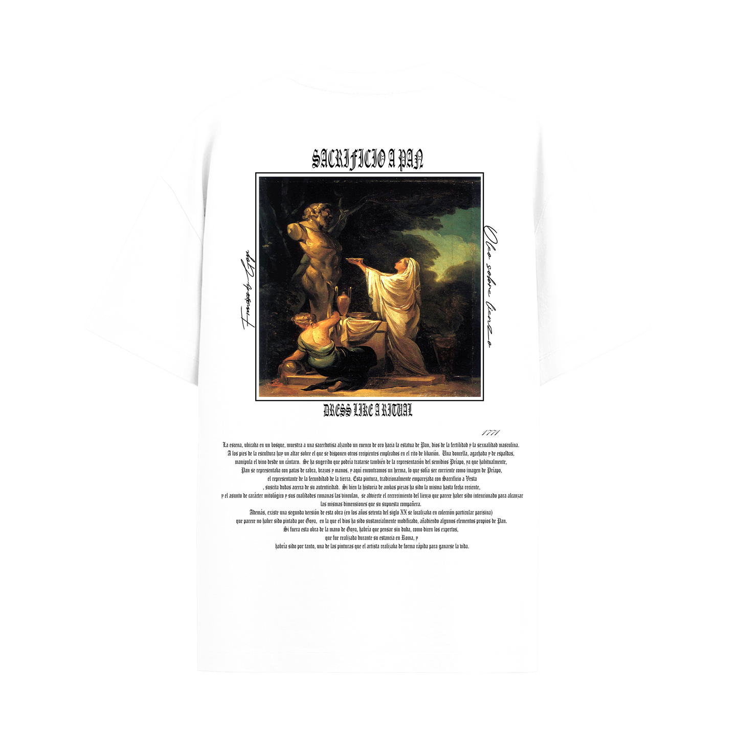 Camiseta Oversize Blanco "Sacrificio a Pan"