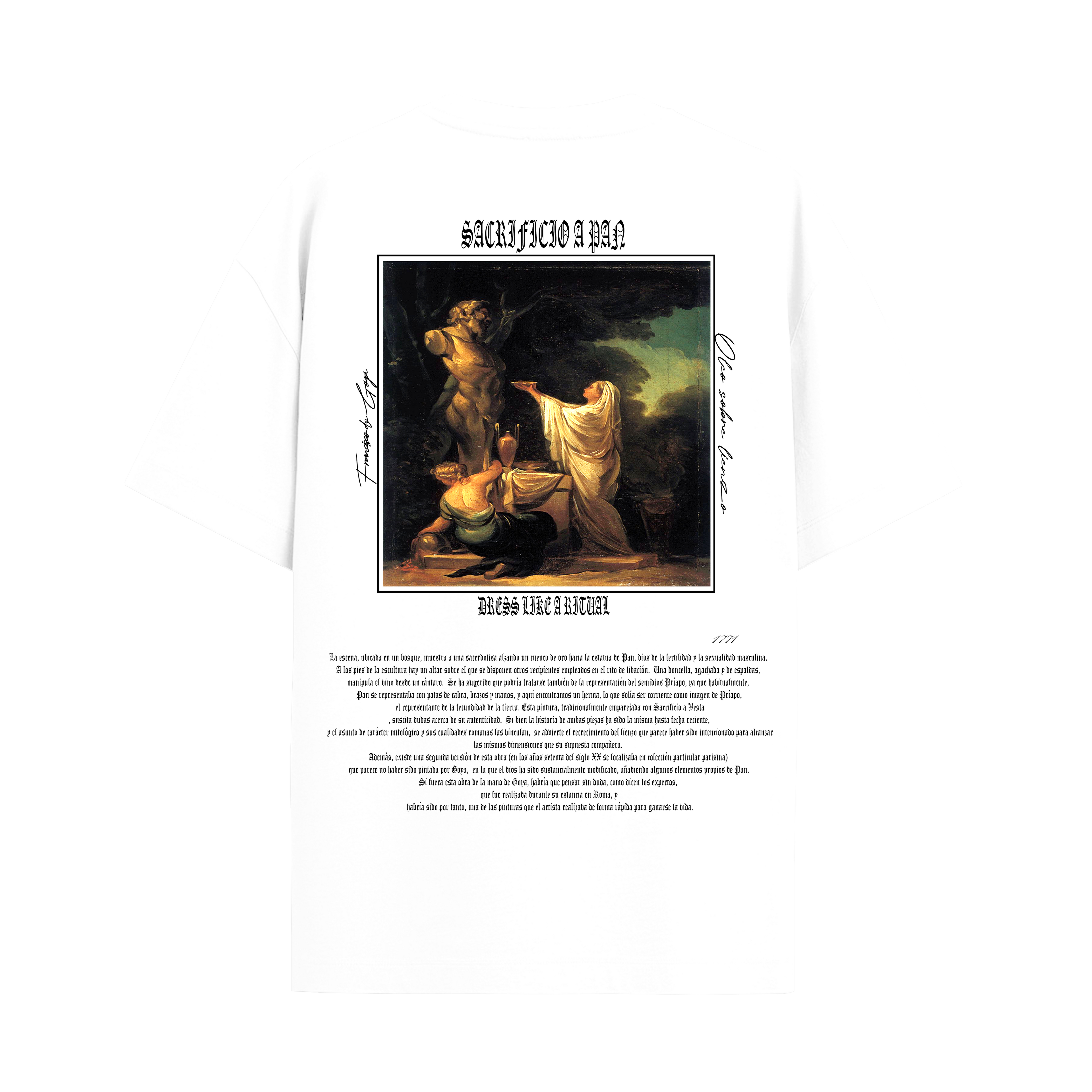 Camiseta Oversize Blanco "Sacrificio a Pan"
