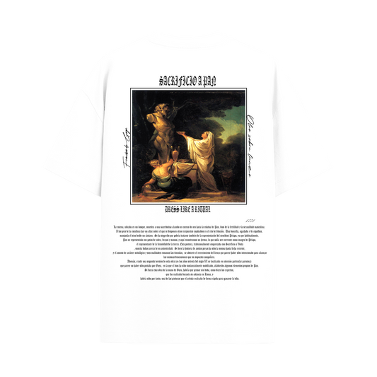 Camiseta Oversize Blanco "Sacrificio a Pan"