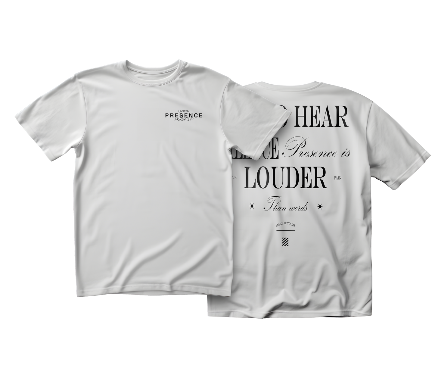 CAMISETA PESADA BLANCO "Learn To Hear Silence"