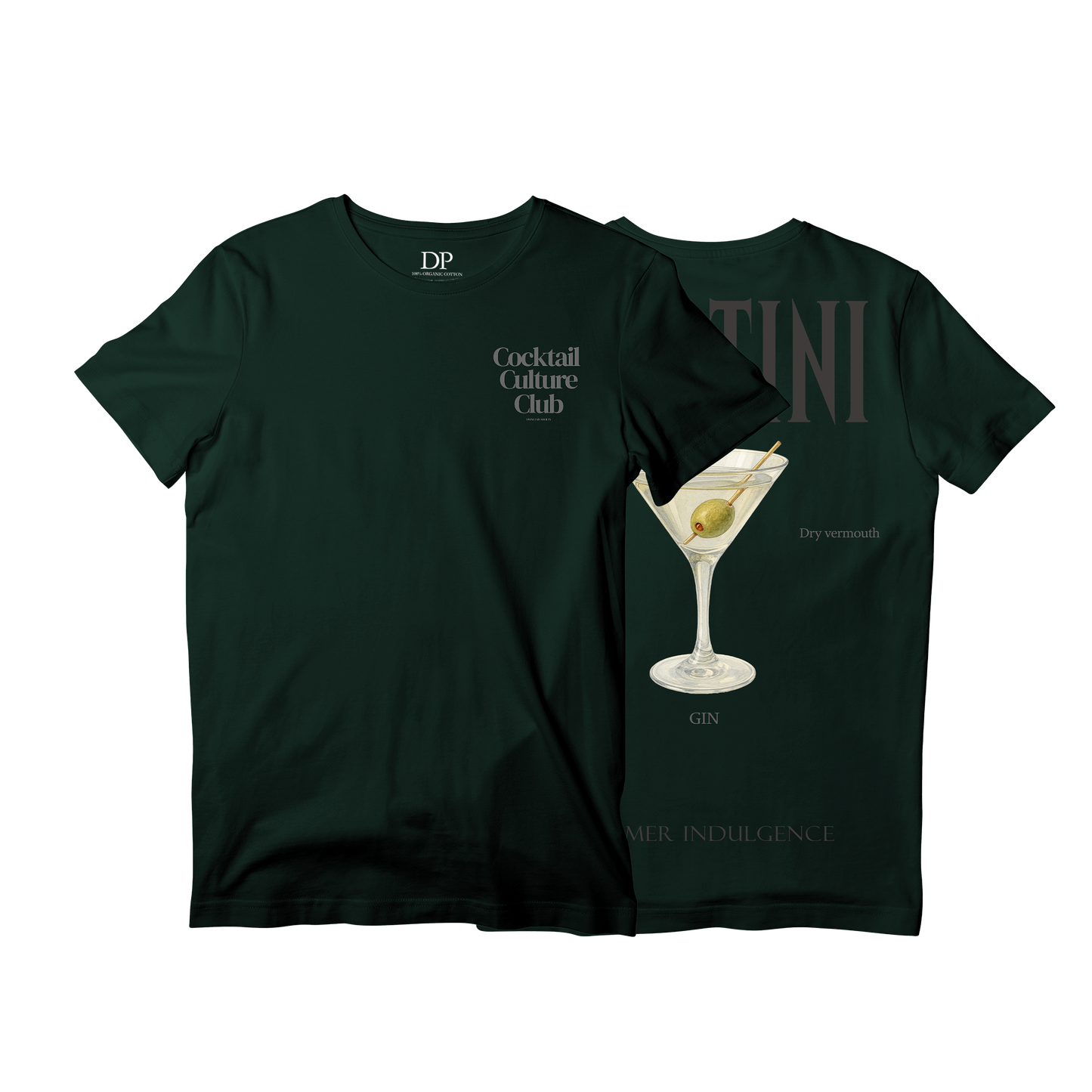 Camiseta Fresca De Lujo Verde Oscuro “Martini — Summer Indulgence”