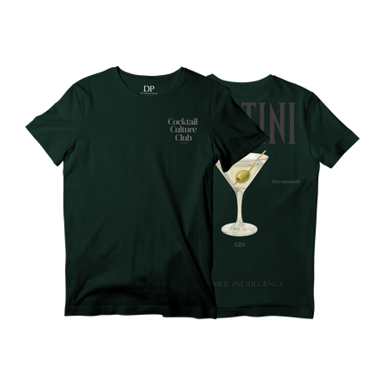 Camiseta Fresca De Lujo Verde Oscuro “Martini — Summer Indulgence”