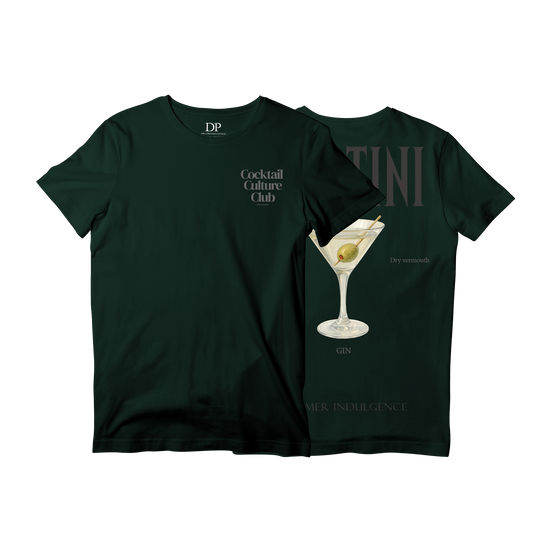 Camiseta Fresca De Lujo Verde Oscuro “Martini — Summer Indulgence”
