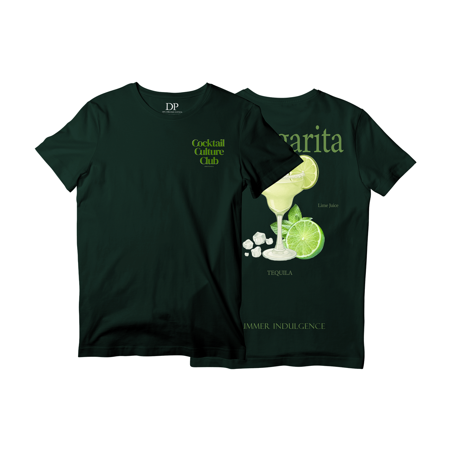 Camiseta Fresca De Lujo Verde Oscuro “Margarita — Summer Indulgence”